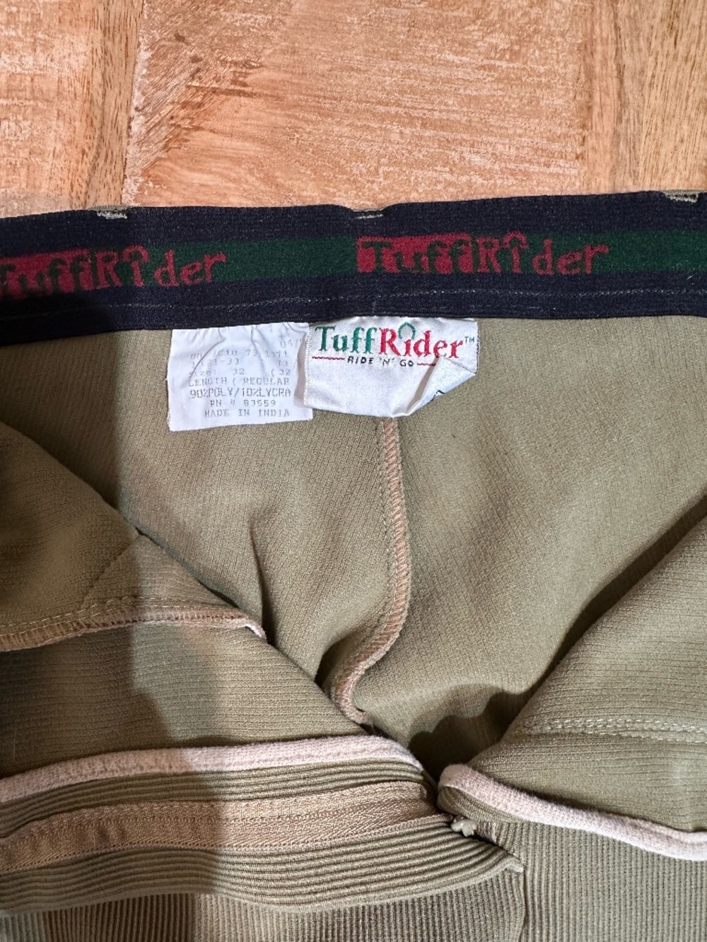 Tuff Rider Tan Ribbed Breech - Size 32 - Picture 2 of 2